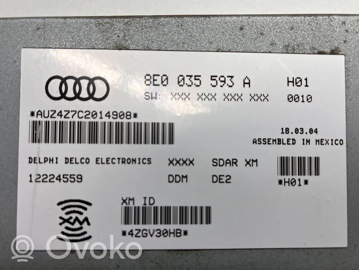 Audi A4 S4 B6 8E 8H Controllo multimediale autoradio 8E0035593A