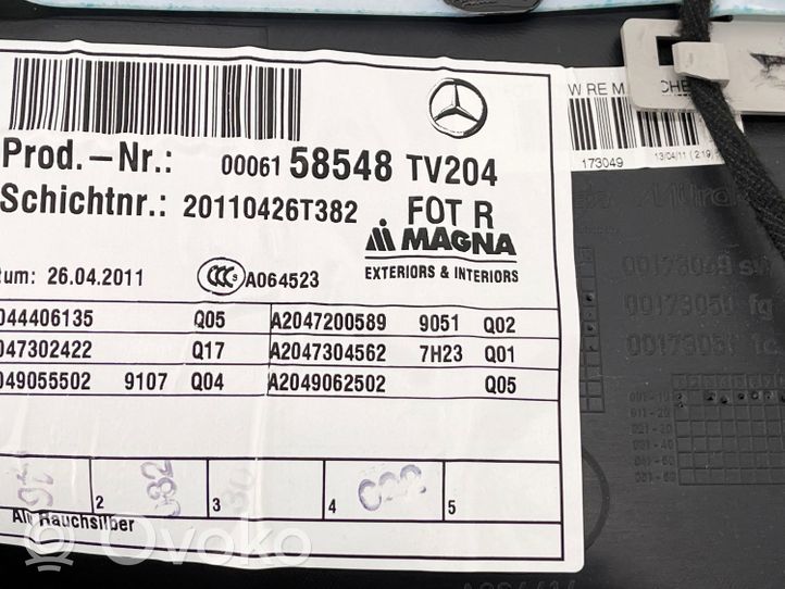 Mercedes-Benz C W204 Moldura del tarjetero de la puerta trasera 0006158548