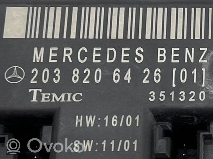 Mercedes-Benz C W203 Unité de commande module de porte 2038206426