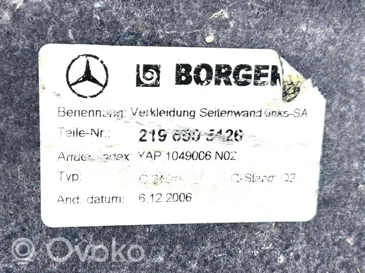 Mercedes-Benz CLS C219 Apatinis, bagažinės šono, apdailos skydas 2196905126