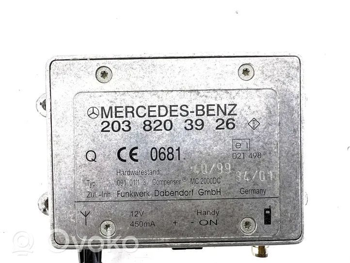 Mercedes-Benz C W203 Module unité de contrôle d'antenne A2038203926