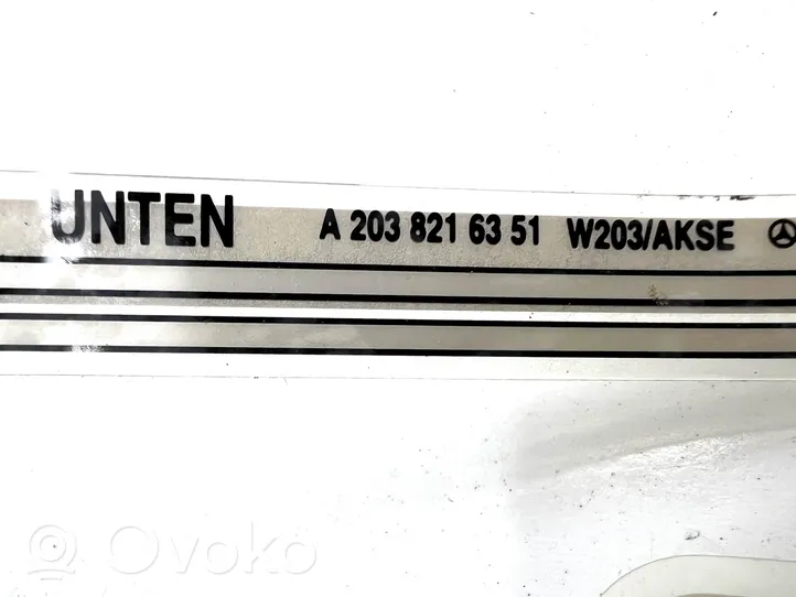 Mercedes-Benz C W203 Sensor de presión del asiento A2038216351