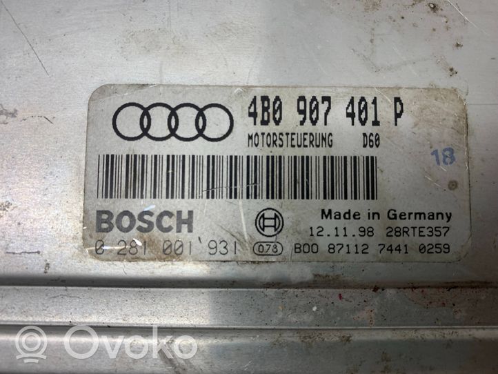 Audi A6 S6 C5 4B Calculateur moteur ECU 4B0907401P