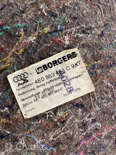 Audi A8 S8 D3 4E Tavaratilan kaukalon tekstiilikansi 4E0863463C