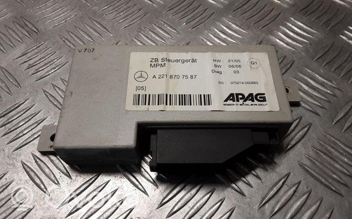 Mercedes-Benz S W221 Unidad de control MPM A2218707587