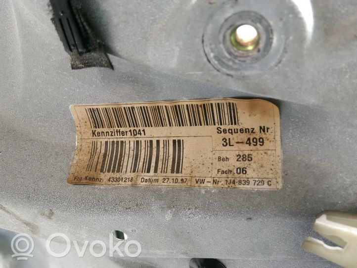 Volkswagen Golf IV Mechanizm podnoszenia szyby tylnej bez silnika 1J4839729C