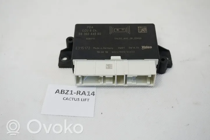 Citroen C4 Cactus Unité de commande, module PDC aide au stationnement 9836044980