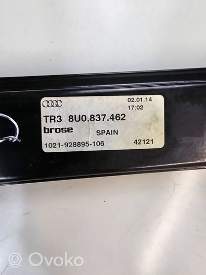 Audi Q3 8U Etuikkunan nostomekanismi ilman moottoria 8U0837462