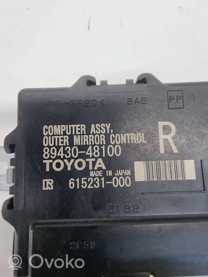 Lexus RX 450H Modulo di controllo degli specchietti retrovisori 8943048100