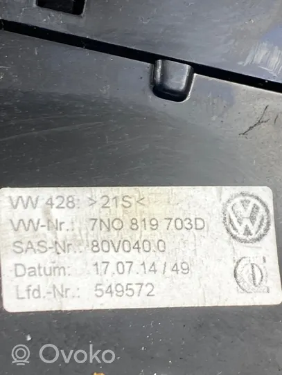 Volkswagen Sharan Dysze / Kratki środkowego nawiewu deski rozdzielczej 7N0819703D