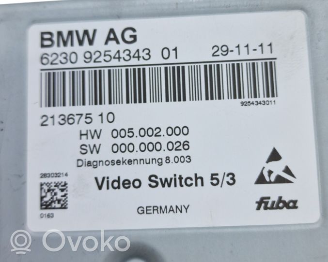 BMW 5 F10 F11 Module de contrôle vidéo 9254343