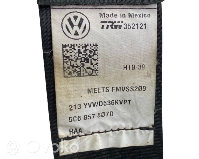 Volkswagen Jetta VI Pas bezpieczeństwa fotela tylnego środkowego 34025698B