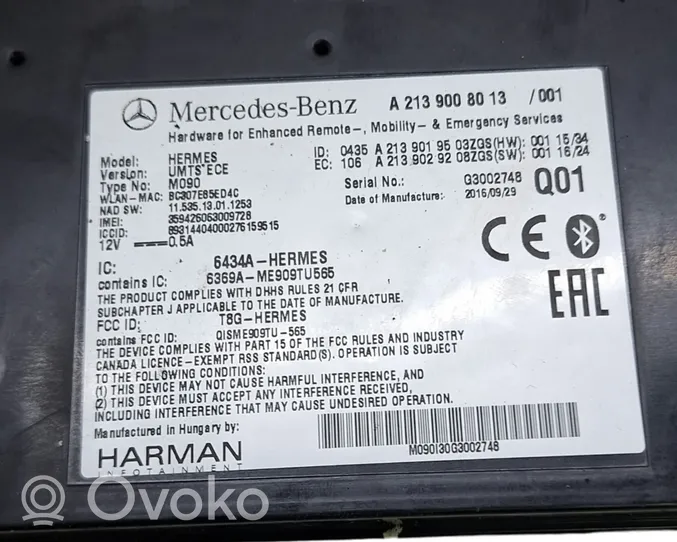 Mercedes-Benz GLC X253 C253 Moduł / Sterownik Bluetooth A2139008013