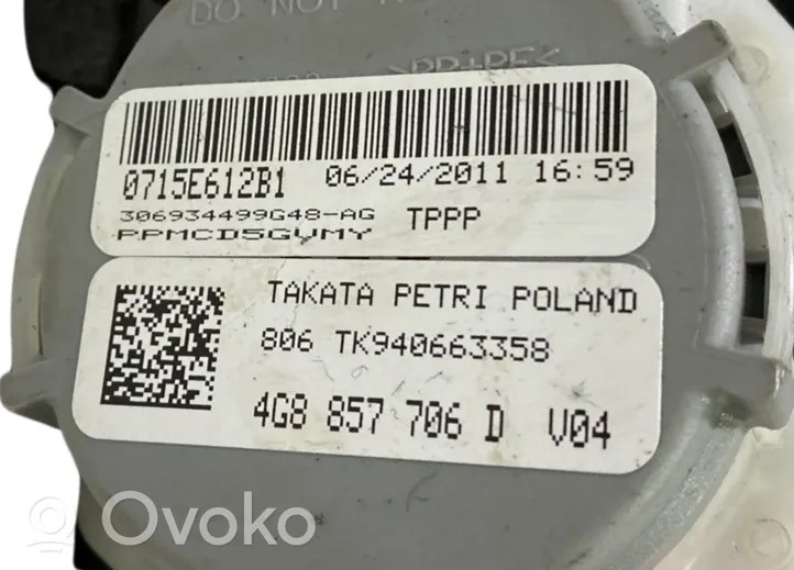 Audi A6 S6 C7 4G Etuistuimen turvavyö 4G8857706D