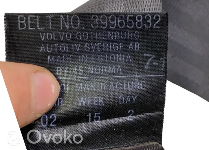 Volvo S60 Ceinture de sécurité arrière 570521100L