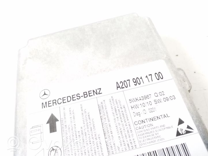 Mercedes-Benz E C207 W207 Centralina/modulo airbag A2079011700