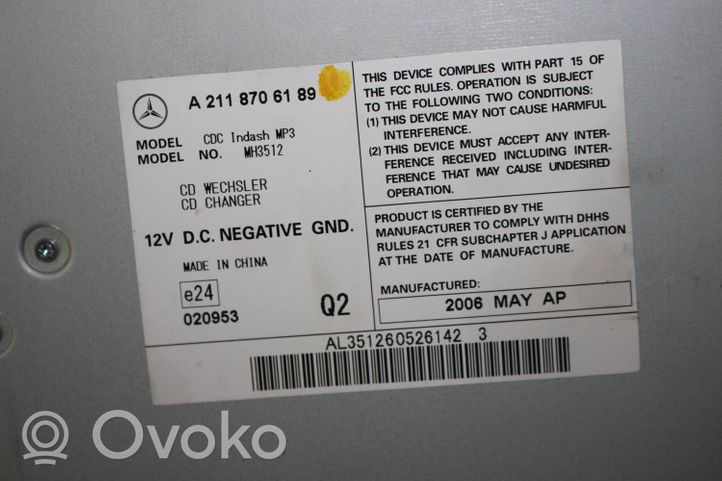 Mercedes-Benz CLS C219 CD/DVD mainītājs A2118706189