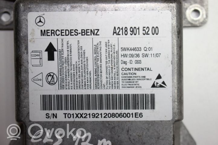 Mercedes-Benz CLS C218 X218 Turvatyynyn ohjainlaite/moduuli A2189015200