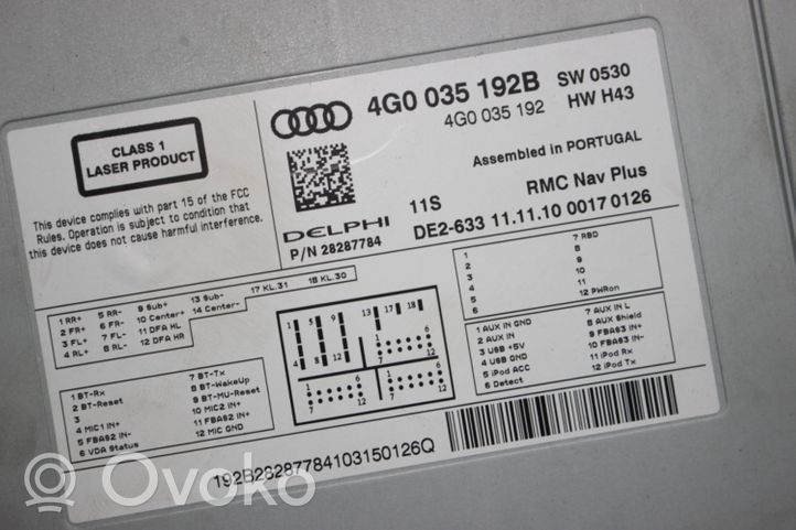 Audi A7 S7 4G Panel / Radioodtwarzacz CD/DVD/GPS 4G0035192B