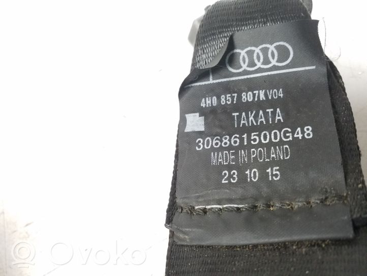 Audi A8 S8 D4 4H Takaistuimen turvavyö 4H0857807K