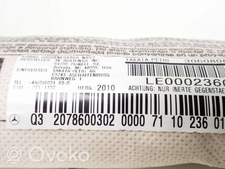 Mercedes-Benz E C207 W207 Poduszka powietrzna Airbag fotela A2078600302