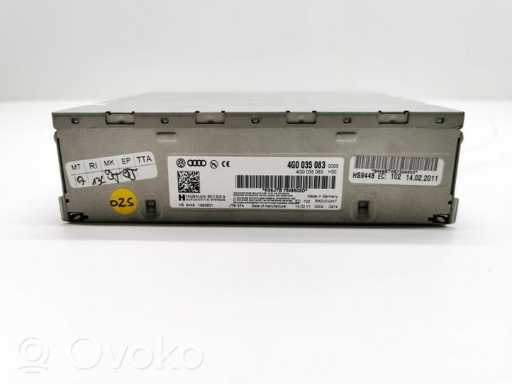 Audi A7 S7 4G Radio/CD/DVD/GPS-pääyksikkö 4G0035083