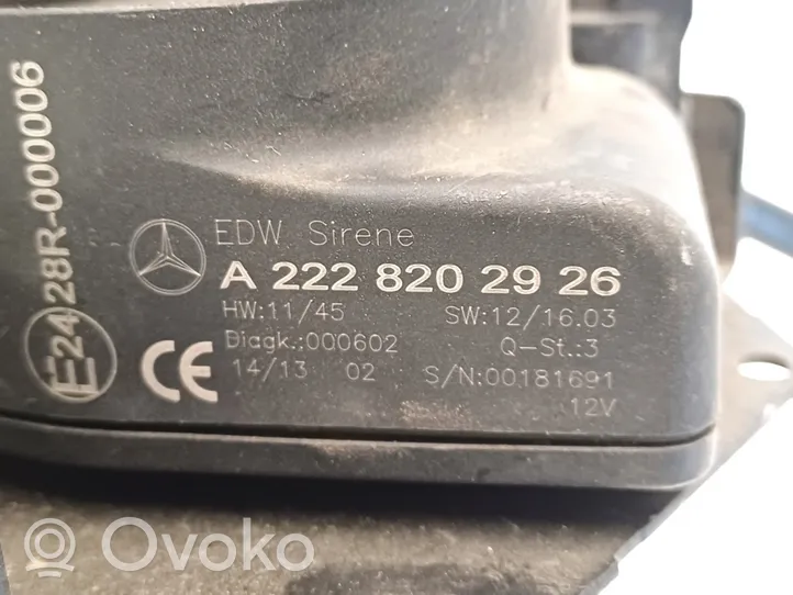 Mercedes-Benz E W212 Alarmes antivol sirène A2228202926