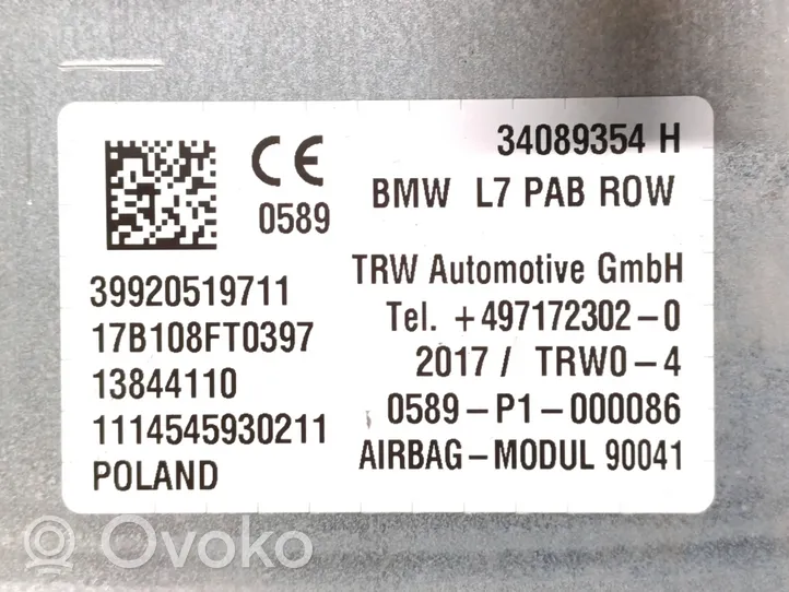 BMW X1 F48 F49 Airbag del passeggero 34089354