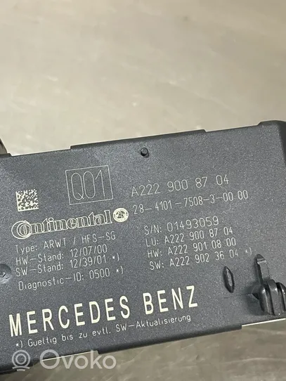 Mercedes-Benz S W222 Centralina di apertura del cofano del bagagliaio A2229008704