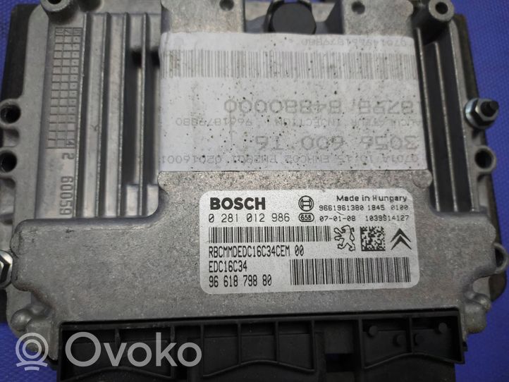 Peugeot 307 Komputer / Sterownik ECU silnika 9661879880