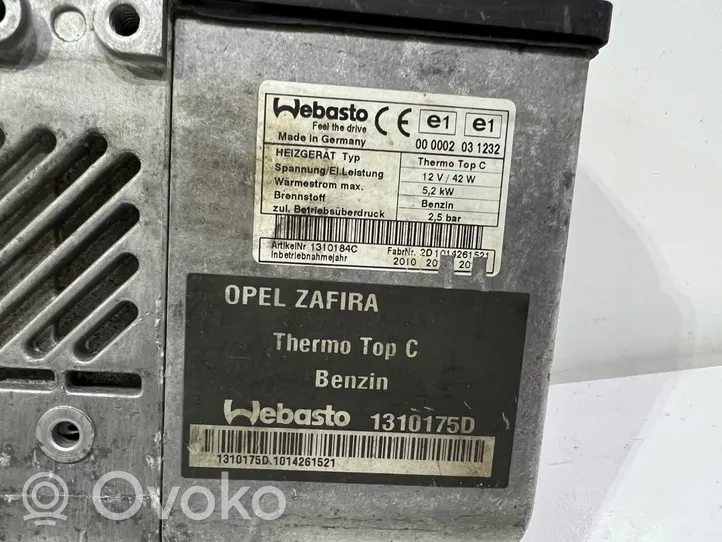 Opel Zafira B Webasto-lisäesilämmitin 1310176D