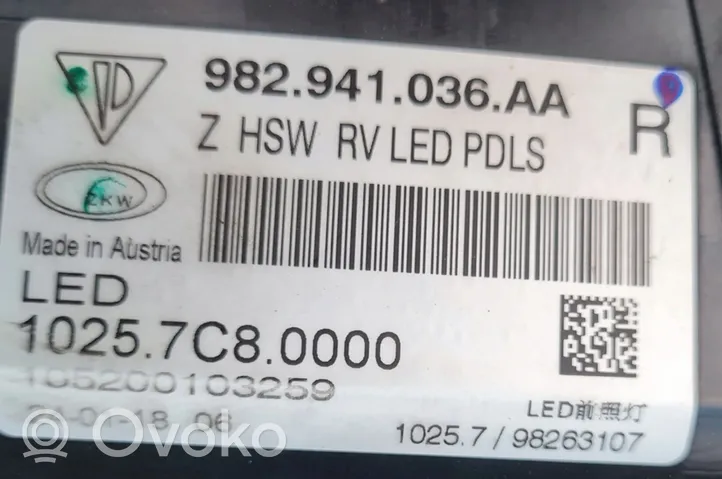 Porsche Cayman 982 Lampa przednia 982941036AA