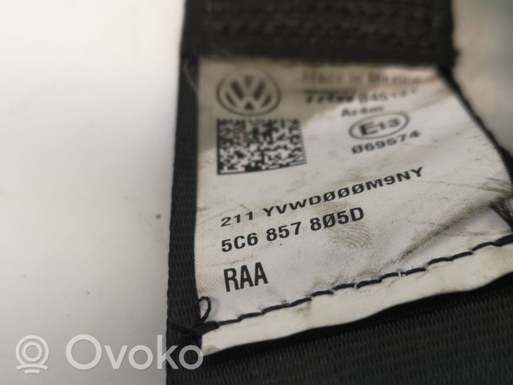 Volkswagen Jetta VI Pas bezpieczeństwa fotela tylnego 5C6857805D