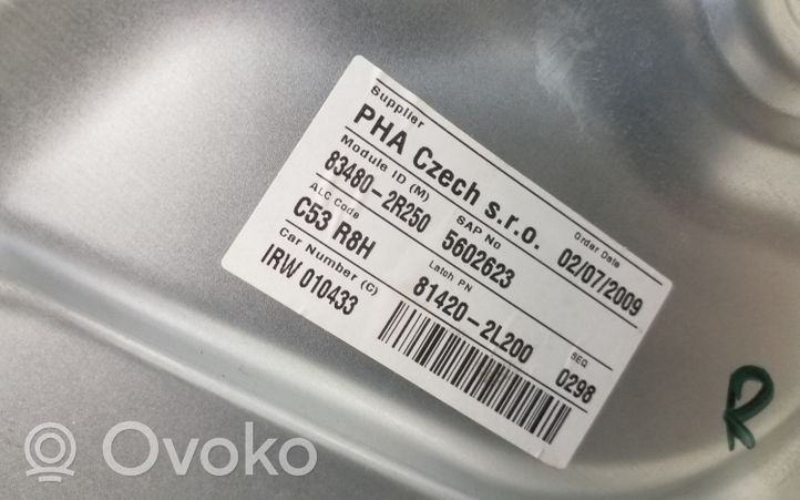 Hyundai i30 Takaikkunan nostomekanismi ilman moottoria 834802R250