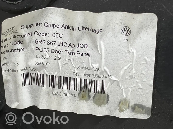 Volkswagen Cross Polo Takaoven verhoilu 6R6867212AD