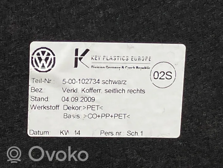 Volkswagen PASSAT B7 Apatinis, bagažinės šono, apdailos skydas 3AF867428