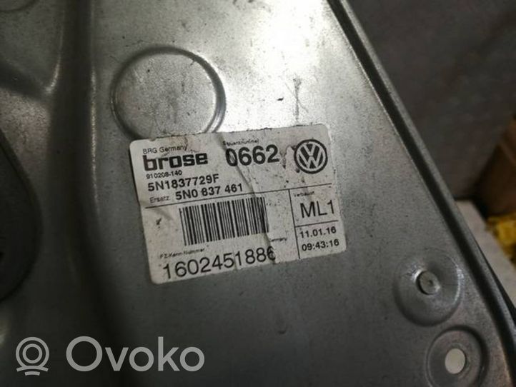 Volkswagen Tiguan Priekinio el. Lango pakėlimo mechanizmo komplektas 5N0837461