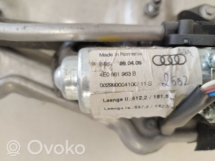 Audi A8 S8 D3 4E Mechanizm podnoszenia szyby tylnej bez silnika 4E0861963B