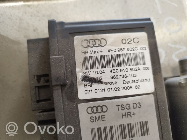 Audi A8 S8 D3 4E Mécanisme lève-vitre de porte arrière avec moteur 4E4861964B