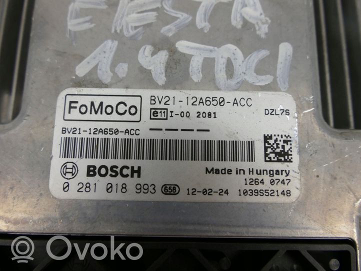 Ford Fiesta Sterownik / Moduł ECU BV2112A650ACC