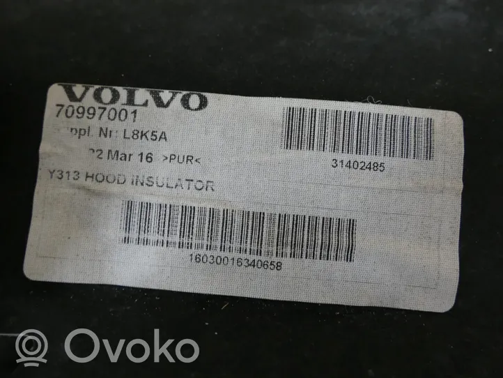 Volvo XC60 Izolacja termiczna / wygłuszenie pokrywy / maski silnika 31402485