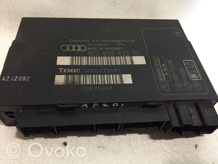 Audi A4 S4 B6 8E 8H Moduł / Sterownik komfortu 8E0959433BC