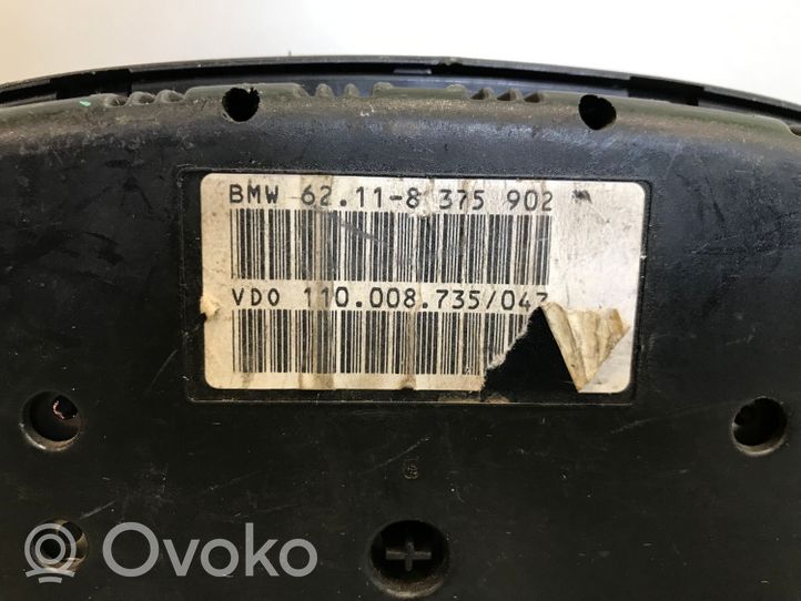 BMW 5 E39 Compteur de vitesse tableau de bord 62118375902