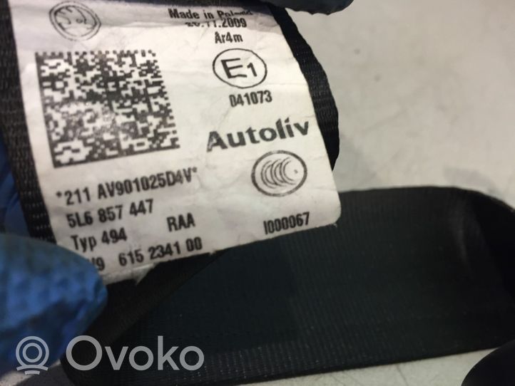 Skoda Yeti (5L) Pas bezpieczeństwa fotela tylnego 615180800B