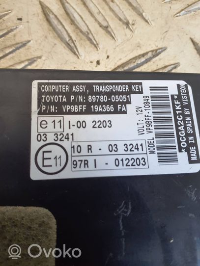 Toyota Avensis T270 Muut ohjainlaitteet/moduulit 89780-05051