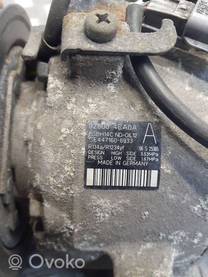 Nissan Qashqai Ilmastointilaitteen kompressorin pumppu (A/C) 926004EA0A