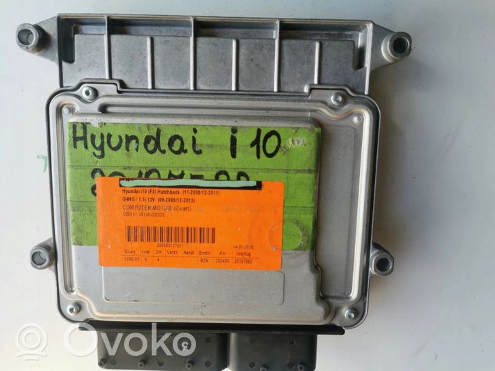 Hyundai i10 Kit calculateur ECU et verrouillage 39110-02DD0-