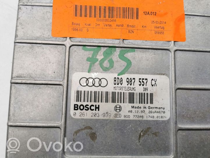 Audi A4 S4 B5 8D Kit centralina motore ECU e serratura 0261203939