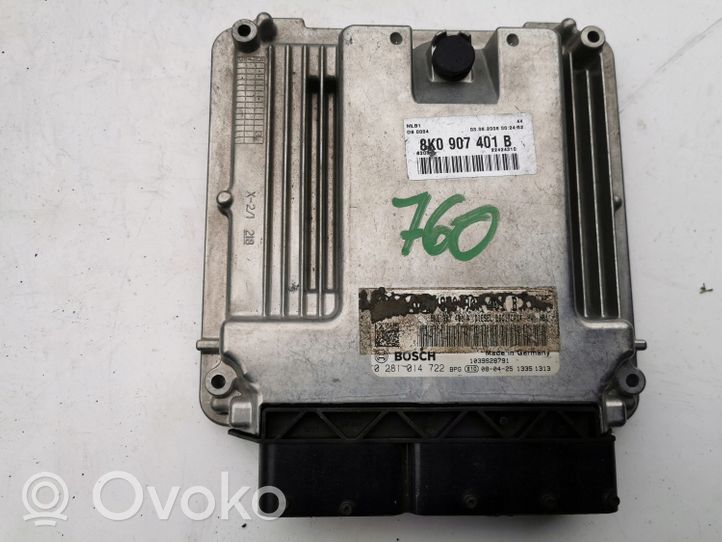 Audi A4 S4 B5 8D Kit centralina motore ECU e serratura 0281014722