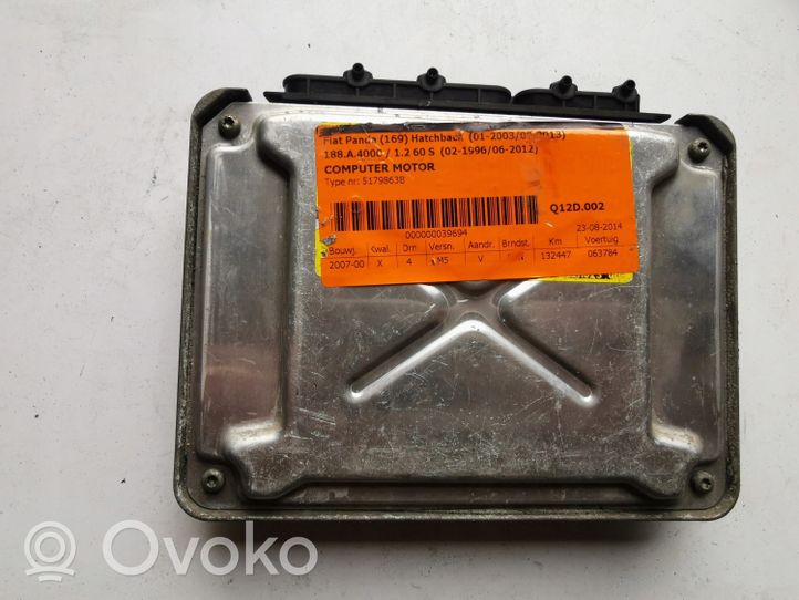 Fiat Panda 141 Engine ECU kit and lock set 51798638